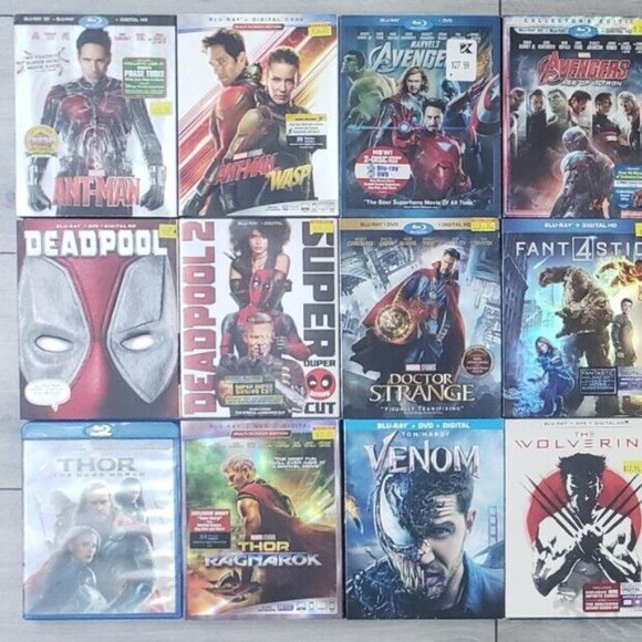 HUGE LOT OF 28 MARVEL SUPERHEROES BLU-RAY MOVIES AVENGERS...